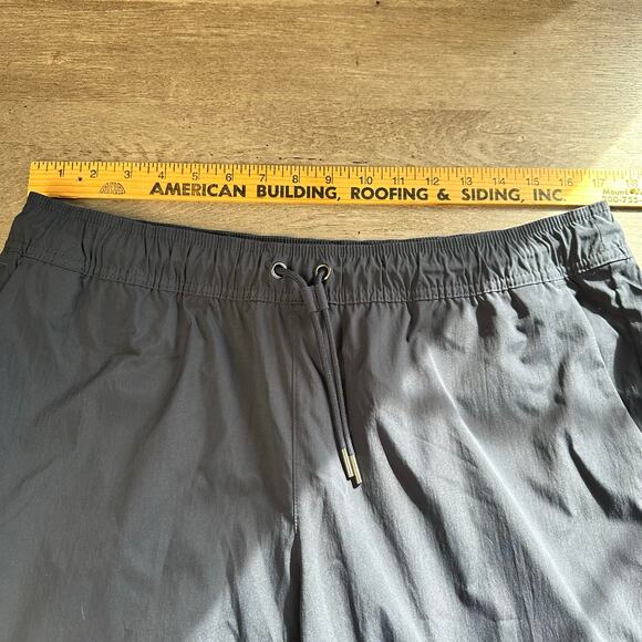 Athleta Midday Mid Rise Crop Poplin Pant Wide Leg Navy Blue Large - Picture 7 of 11